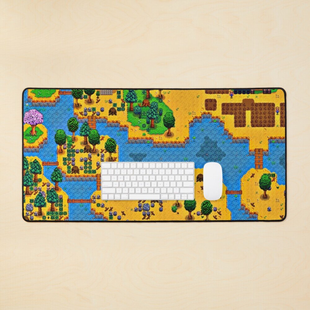 Desk Mat Stardew valley farm map Large Gaming Mouse Pad 35x16 inch