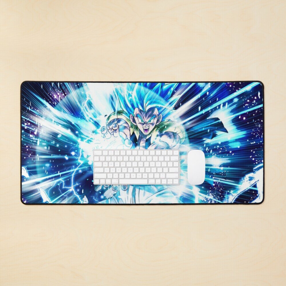 Desk Mat Gogeta Large Gaming Mouse Pad 35X16 Inch Blue 7802738327755