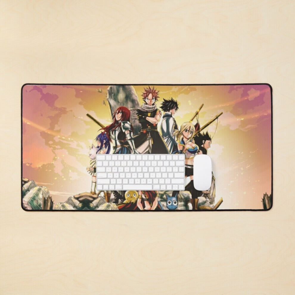 Desk Mat Fairy Tail Guild Members Large Gaming Mouse Pad 35X16 Inch 7802738349924