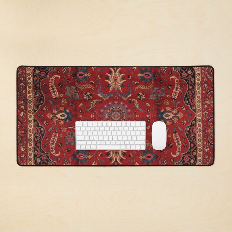 Desk Mat Classic Persian Rug - Geometric Shapes Large Gaming Mouse Pad 35X16 Inch 7802738346442