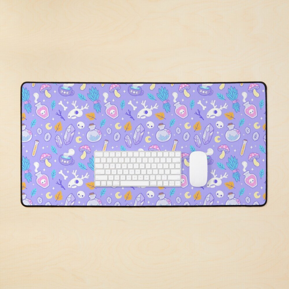 Desk Mat Witchy Ingredients Pastel Nikury Large Gaming Mouse Pad 35X16 Inch 7802738332728