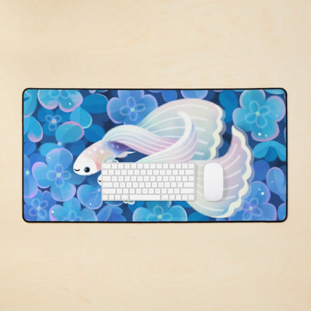 Desk Mat Tuxedo Guppy Large Gaming Mouse Pad 35X16 Inch White 7802738361193