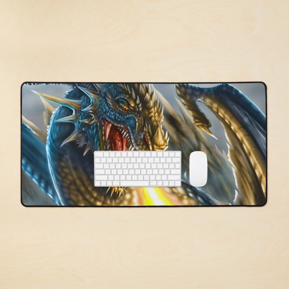 Desk Mat Fire Breathing Dragon Large Gaming Mouse Pad 35X16 Inch 7802738366051