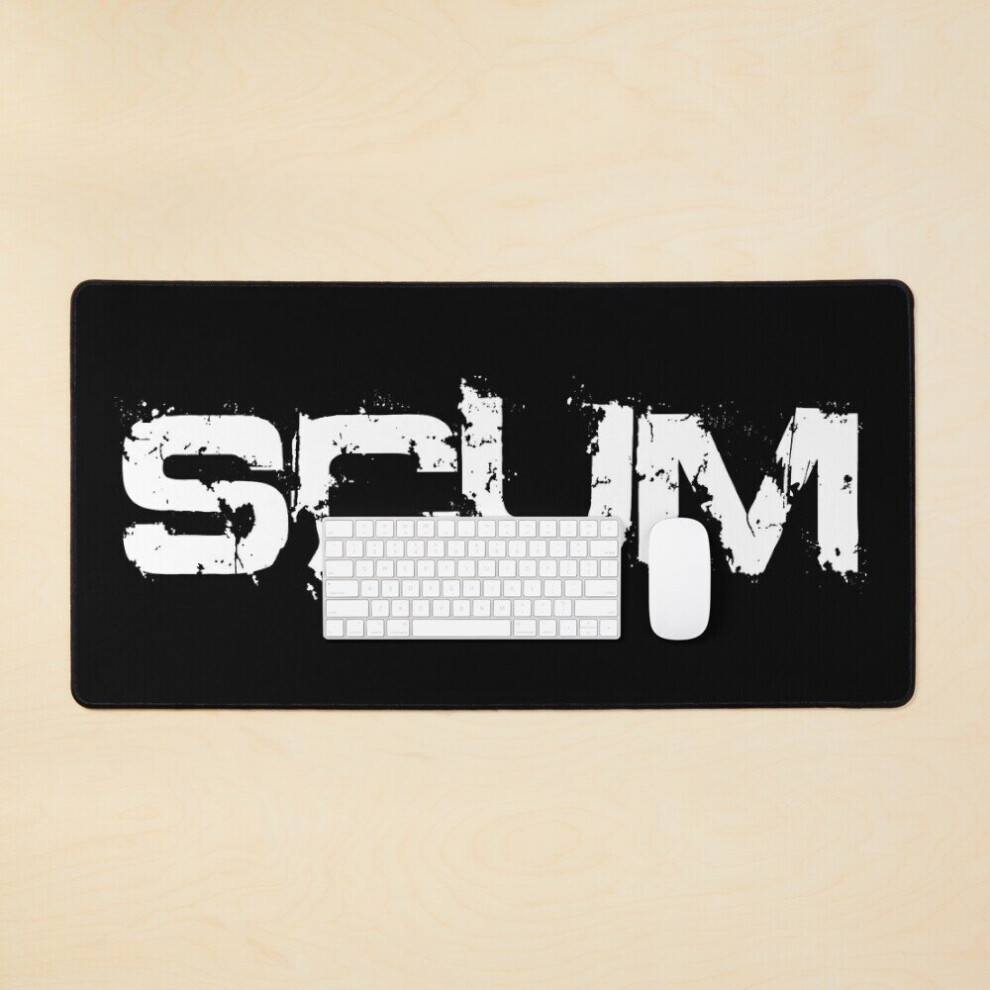 Desk Mat Scum Text Word (White) Large Gaming Mouse Pad 35X16 Inch White 7802738370331