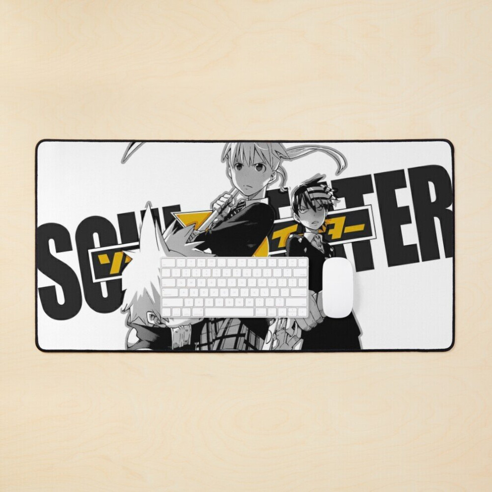 Desk Mat Soul Eater Maka, Blackstar And Death The Kid Anime Large Gaming Mouse Pad 35X16 Inch 7802738338423