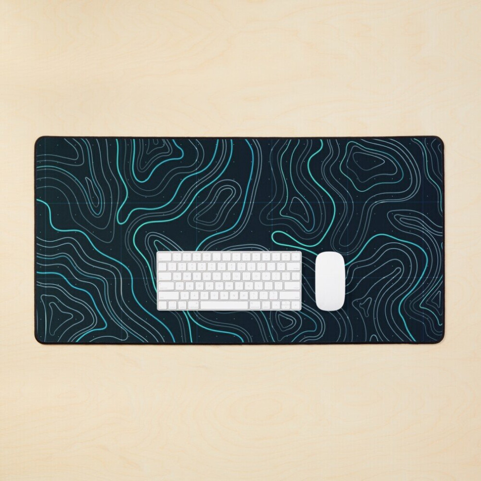 Desk Mat Topographic Pattern Large Gaming Mouse Pad 35X16 Inch 7802738314847