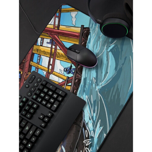 Desk Mat Rust Ocean Raid Large Gaming Mouse Pad 35x16 inch 2
