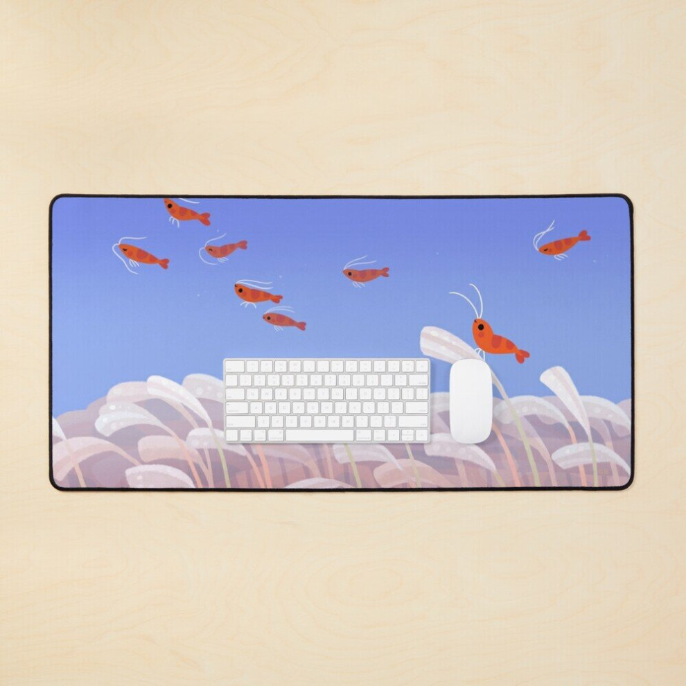 Desk Mat Flying Cherry Shrimp Large Gaming Mouse Pad 35X16 Inch 7802738327403