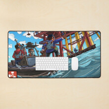 Desk Mat Rust Ocean Raid Large Gaming Mouse Pad 35x16 inch