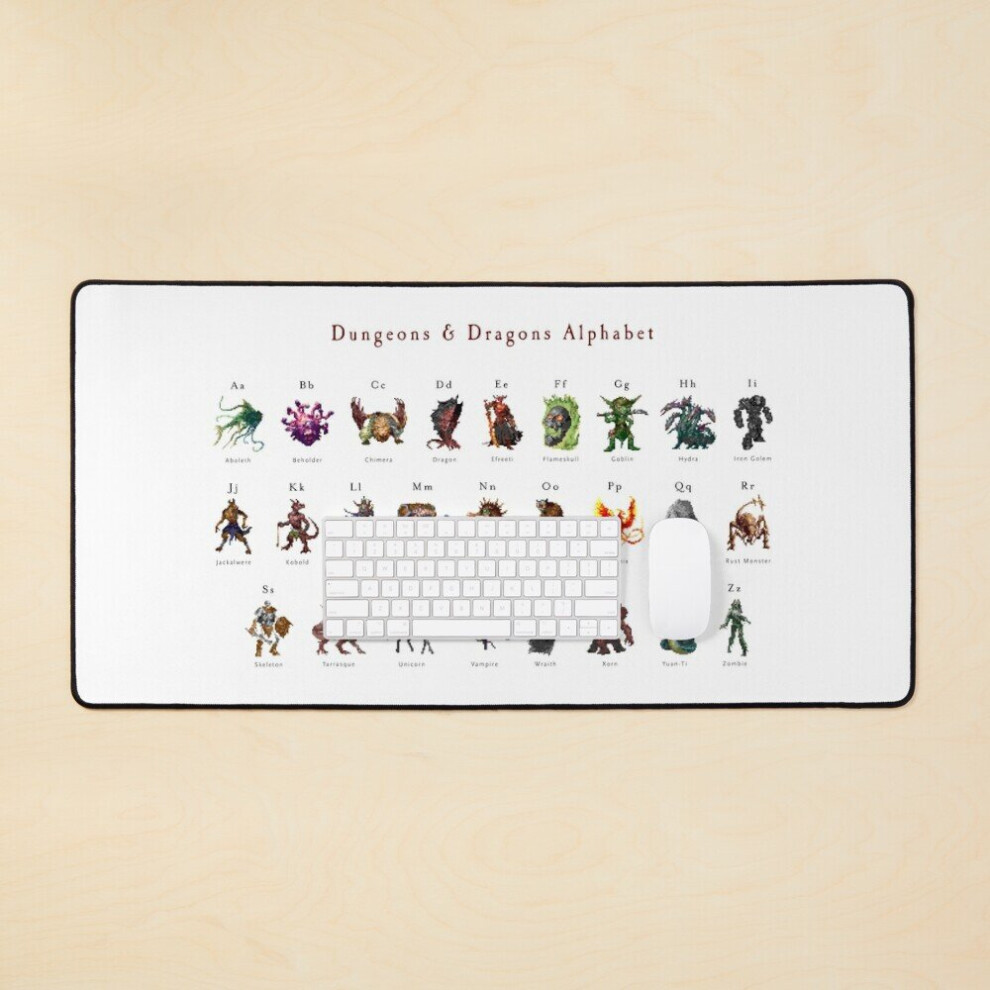 Desk Mat Monster Alphabet Large Gaming Mouse Pad 35X16 Inch 7802738327410