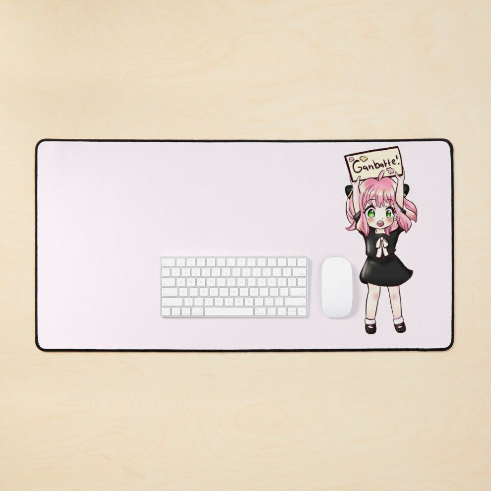 Desk Mat Ganbatte Anya Large Gaming Mouse Pad 35X16 Inch 7802738358582
