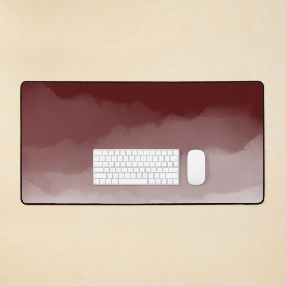 Desk Mat Maroon Watercolor Ombre (Maroon/White) Large Gaming Mouse Pad 35X16 Inch White 7802738397987