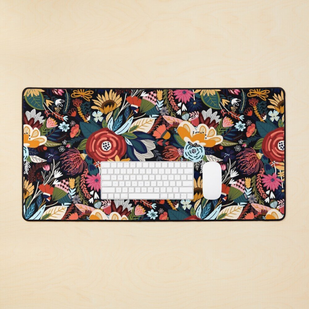 Desk Mat Popping Moody Floral Large Gaming Mouse Pad 35X16 Inch 7802738349771