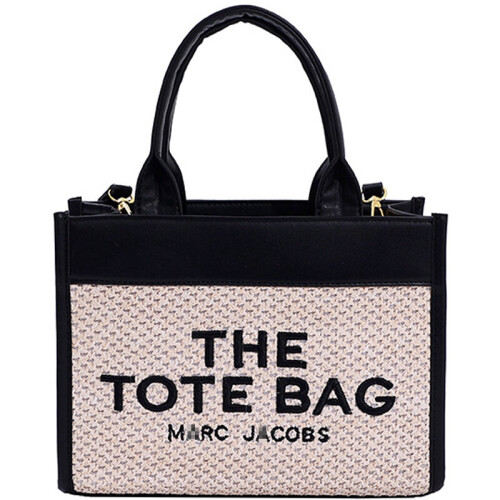 (White) Women Handbag Large Straw Shoulder Tote Bag for School Work Shopping