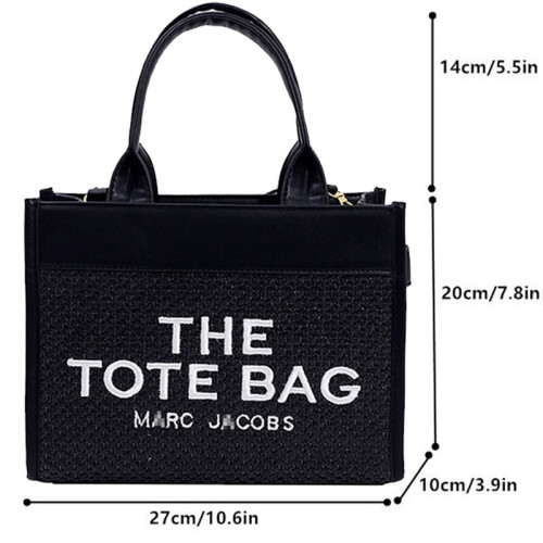 (Brown) Women Handbag Large Straw Shoulder Tote Bag for School Work Shopping 2