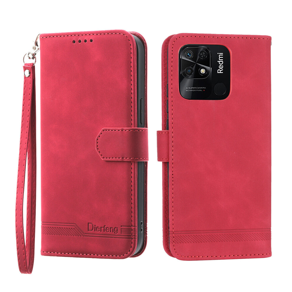 (Red, Redmi Note10 Pro) For Redmi Case, Leather Wallet Flip Case With Strap