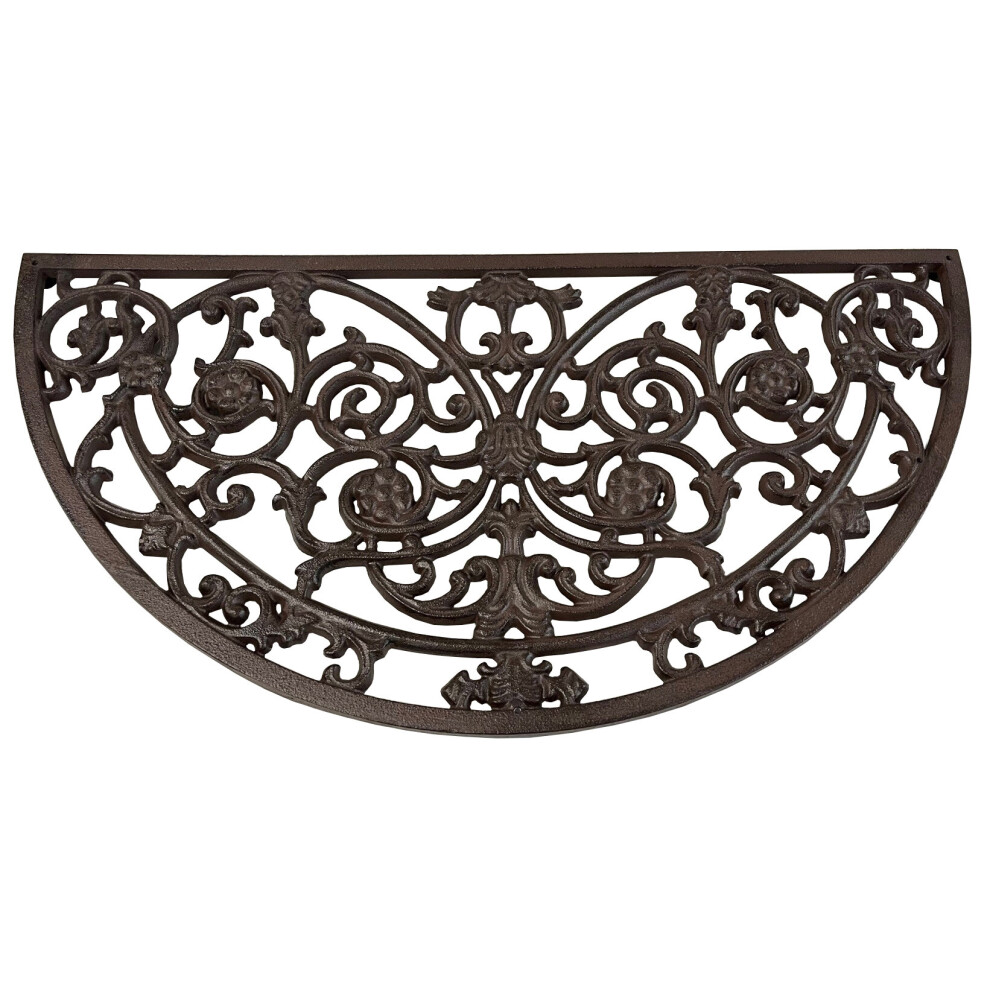 Ornate Semi Circular Cast Iron Doormat