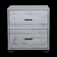 (2, Ash Grey) 1 Or 2 Drawer Wooden Bedside Table Storage