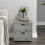 URBN Living (2, Ash Grey) 1 Or 2 Drawer Wooden Bedside Table Storage 4