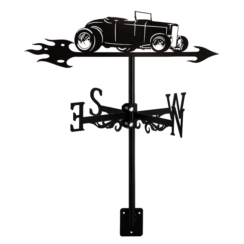 Classic Cars Silhouette Weather Vane Vintage Cars Shape Weathervane Weathercock for Garden Patio Yard Ornament