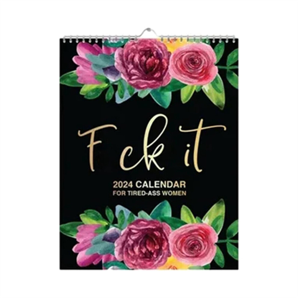 2024 Calendar for Tired-Ass Women Word Planner 2024 Funny Wall Calendar Monthly Weekly Daily Planner Desk Calendar 2PCS