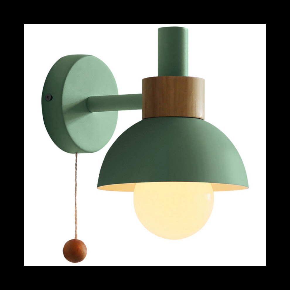 Living Room Porch Aisle Lamp Nordic Minimalist Modern Bedroom Bedside Lamp Macaron Wall Lamp(Green)