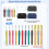 Crochet Kits for Beginners Adults Crochet Kit 15Pcsx25G Crochet Yarns Ergonomic Metal Crochet Hooks Kit-Blue 2