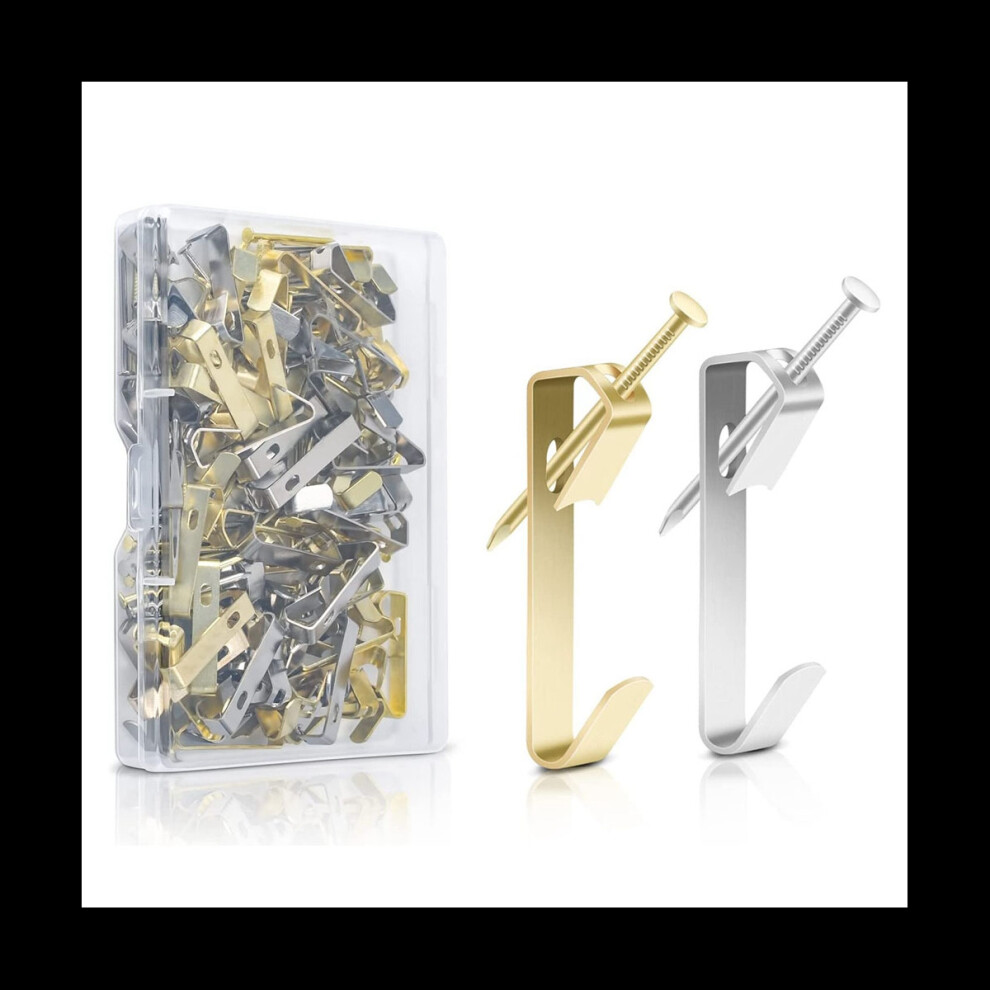 130 Pcs Picture Hangers Kit - 30Lb Multipurpose Picture Hanging Hooks Kit Drywall Wooden Wall Picture Hanging Nails 4763394803973