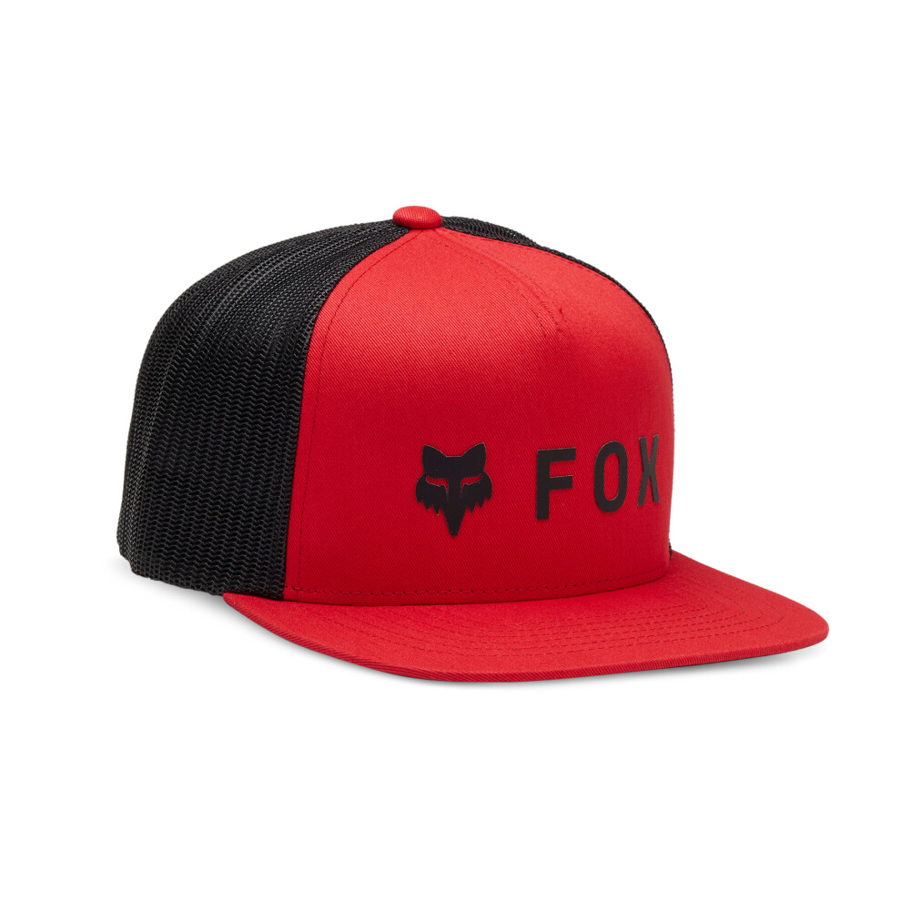Fox Racing Mens Snapback Flat Peak Trucker Cap ~ Absolute Mesh red