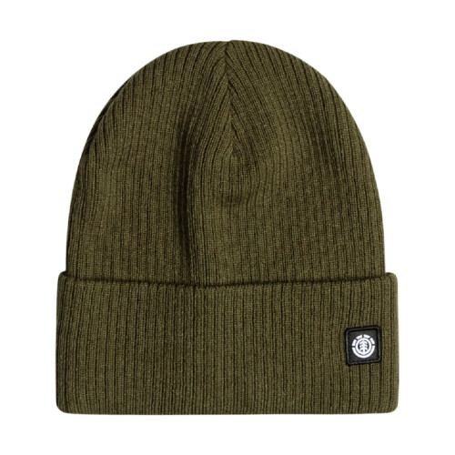 Element Knitted Cuff Beanie Flow Green – Double-Thick, Roll-Up Cuff with Logo Label