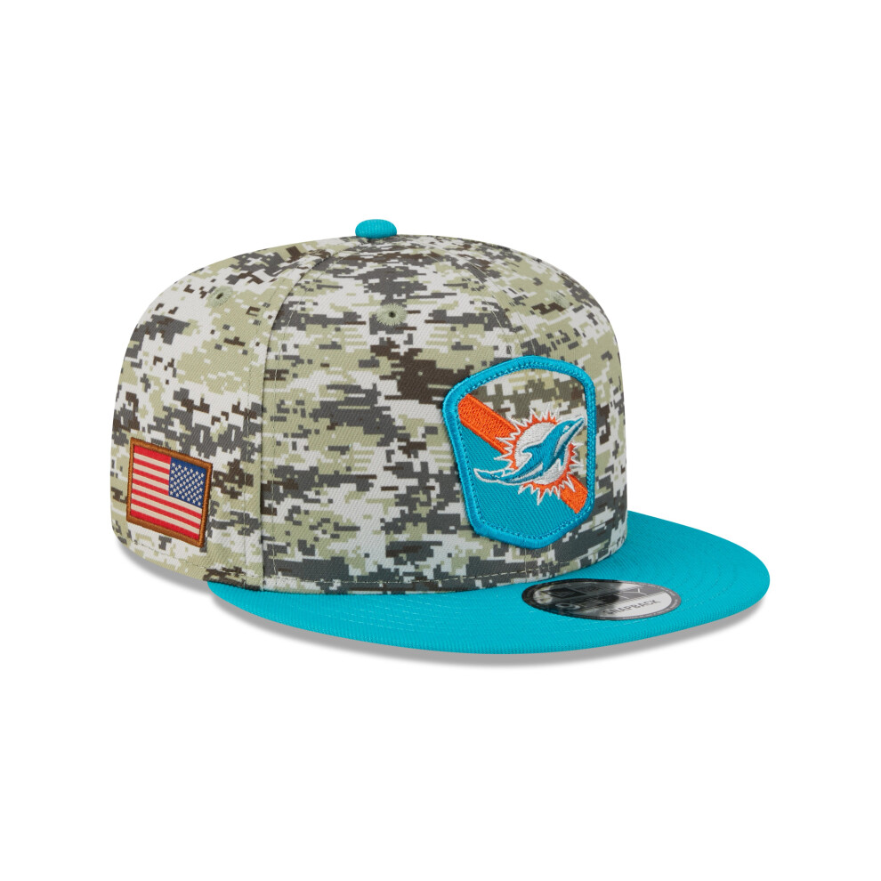 New Era Mens Nfl Salute To Service Snapback 9Fifty Cap ~ 'Miami Dolphins' Camo Multicoloured