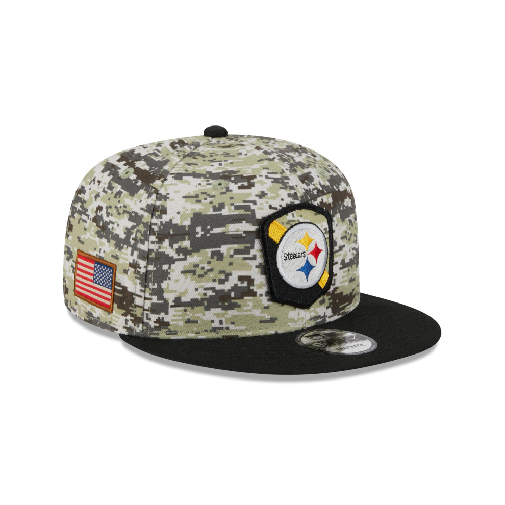 New Era Mens Nfl Salute To Service Snapback 9Fifty Cap ~ 'Pittsburgh Steelers' Camo Multicoloured