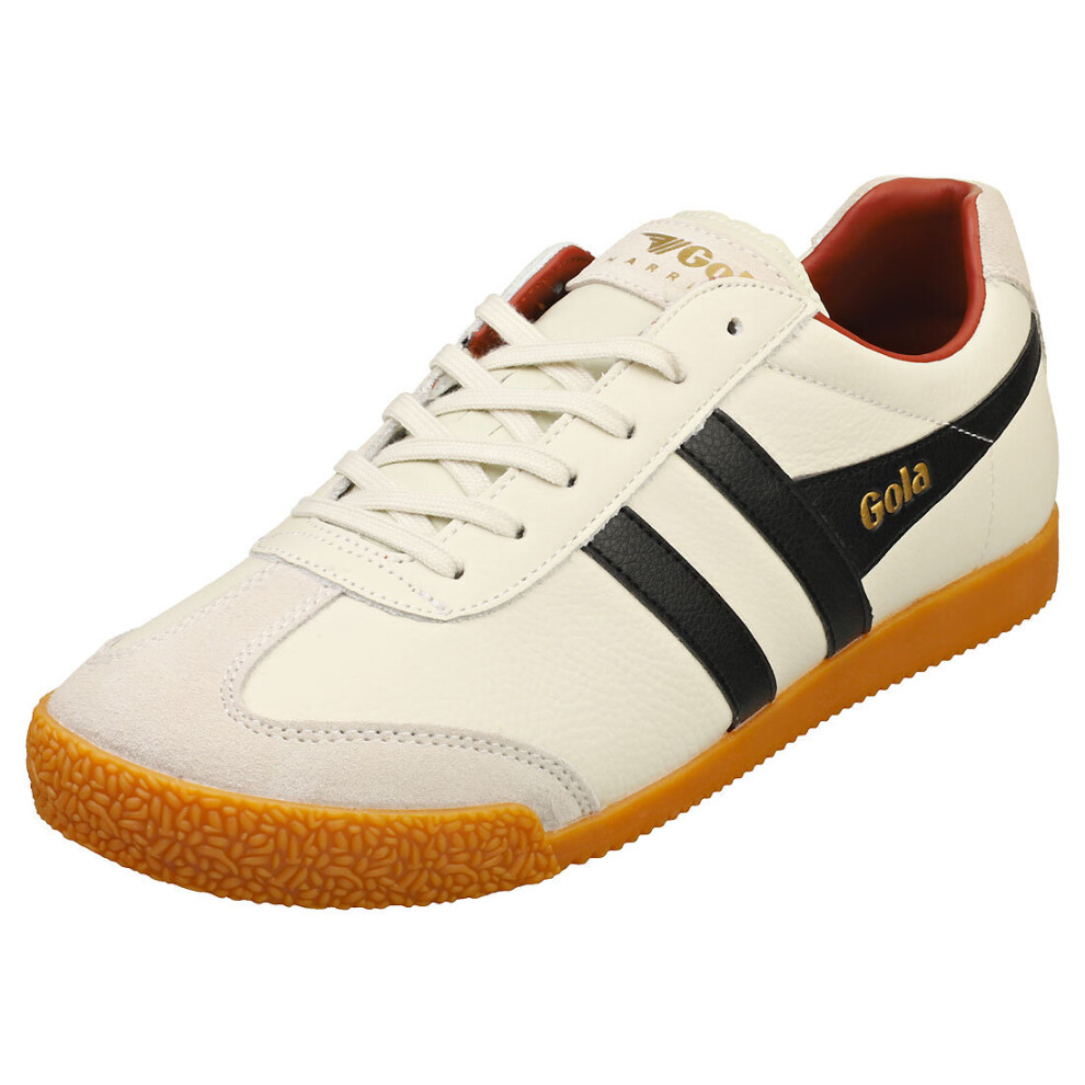 (11) Gola Harrier Mens Classic Trainers in Off White Black