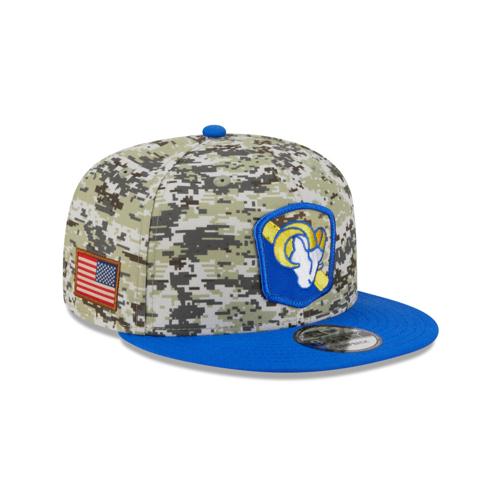 New Era Mens Nfl Salute To Service Snapback 9Fifty Cap ~ 'Los Angeles Rams' Camo Multicoloured