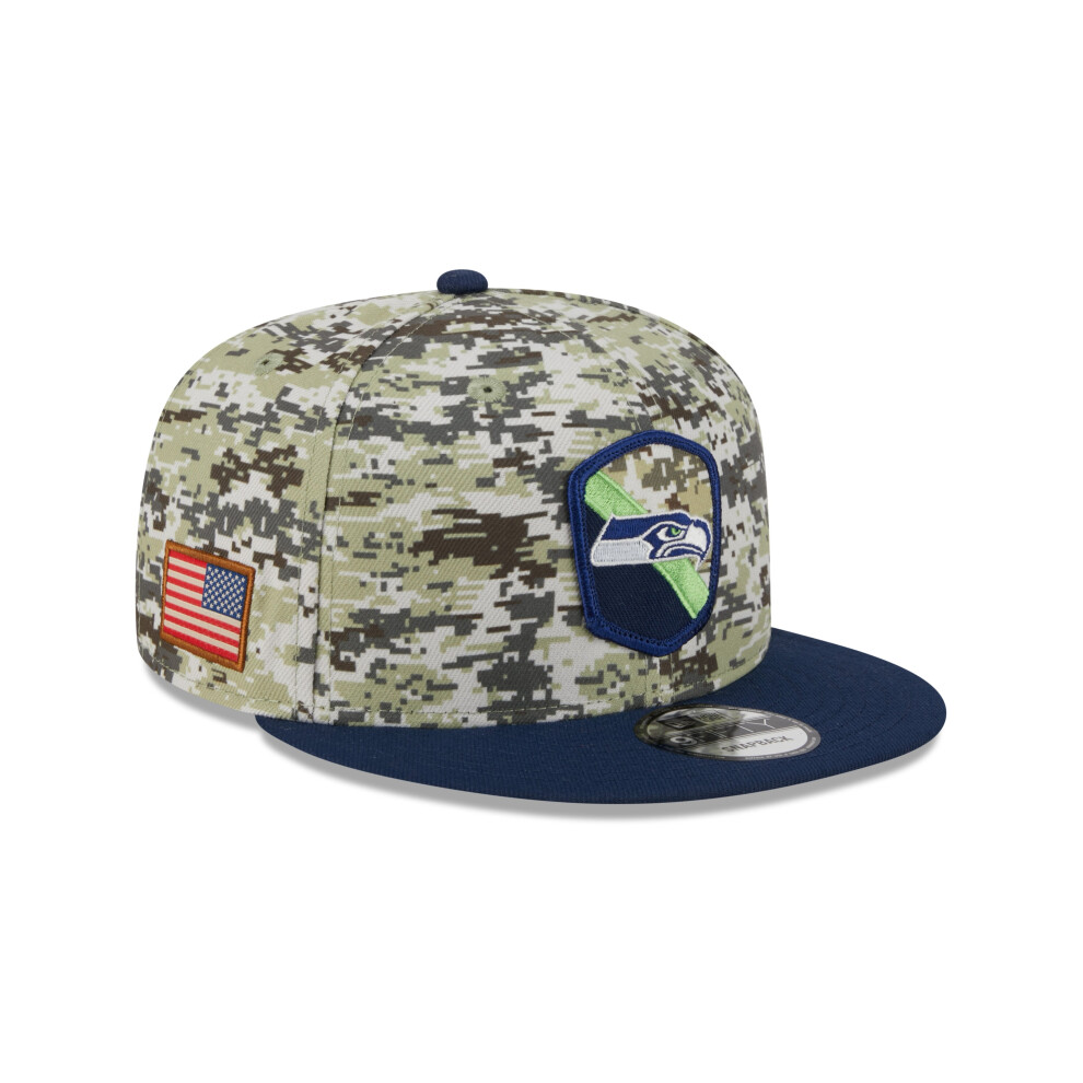 New Era Mens Nfl Salute To Service Snapback 9Fifty Cap ~ 'Seattle Seahawks' Camo Multicoloured