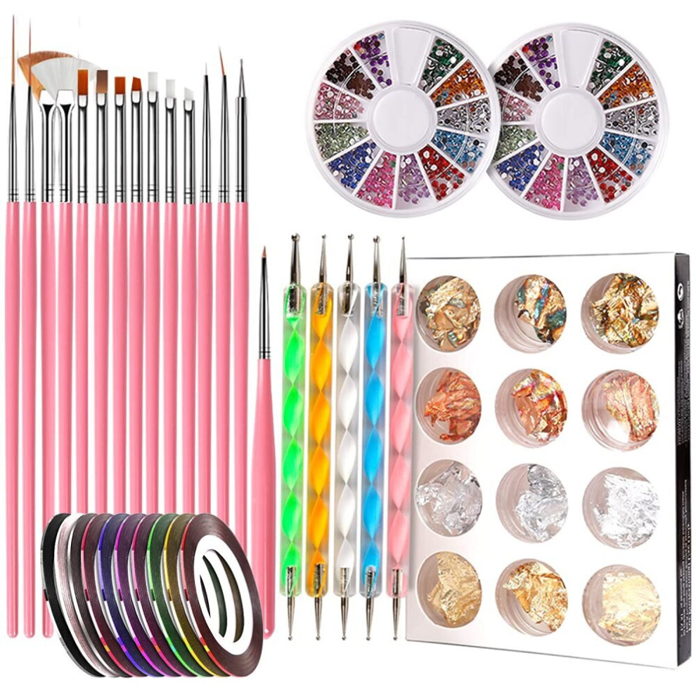 Nail Pen Designer, Nail Art Tool with 15pcs Nail Painting Brushes, Nail Dotting Tool