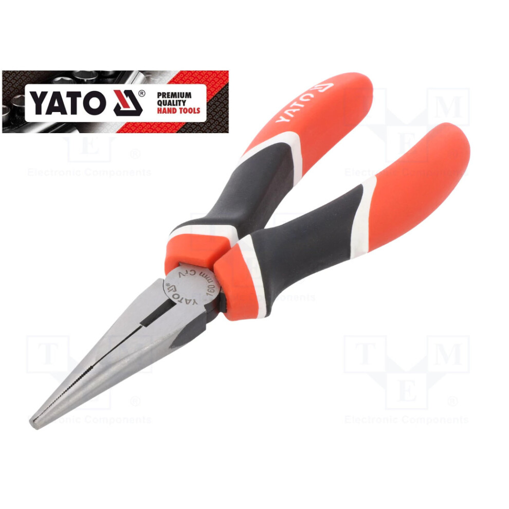 Yato Yt-1943, Bent Nose Pliers 160Mm, Soft Grip, Serrated Jaws 5906083919435