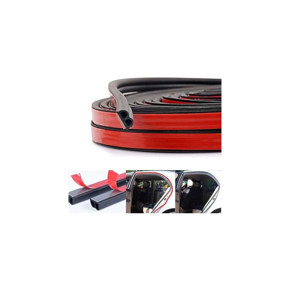 32 Ft Car Weatherstrip Rubber Seal Strip For Car Doors Windows Engine Cover, Universal Automotive Weather Stripping Protector(B Shape Total 2Pack 10M) Black 7653584198804