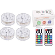 RGB Color Changing Submersible LED Lights 13 Colors 4 Lighting Modes Battery Powered Lights Remote Control (4)