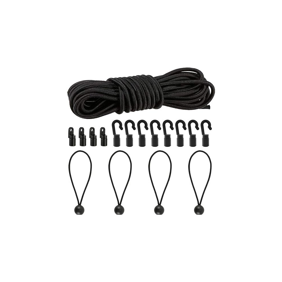 1/5Â Elastic Bungee Shock Cord 20Ft Kayak Stretch String Rope With Bungee Shock Cord Hook Suitable For Kayak Boat Canoe Exercise Camping Fitness 7653584199542