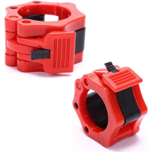 2-Inch Barbell Clamp Locks 1 Pair of Barbell Collars for Fitness Dumbbell Barbell Weightlifting Strength Training (Red)