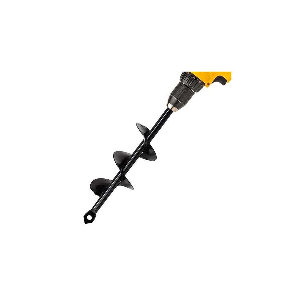 Garden Auger Spiral Drill Bit, 1.6" X 9" Auger Drill Bit For 3/8" Hex Drive Drill Works For Any Kinds Soils 7653584199757