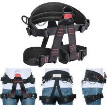 Thicken Climbing, Professional Mountaineering Safety Belt with 4 Equipment Rings, Widen for Rock Climbing Outward Bound SRT Fire Rescuing Large Size