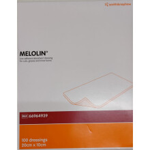 Melolin Pad Dressing 20x10cm, Pack of 50, Low-Adherent Sterile, Highly Absorbent (Product Code: 5.00022E+12)