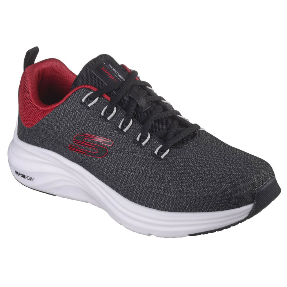 (UK 10.5, Black/Red) Skechers Mens 2023 Vapour Foam Varien Engineered Mesh Lace Up Trainers