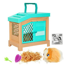 Little Live Pets 26410 Soft, Interactive Mama Guinea Pig and her Hutch, and her 3 Surprise Babies. 20+ Sounds & Reactions. Batteries