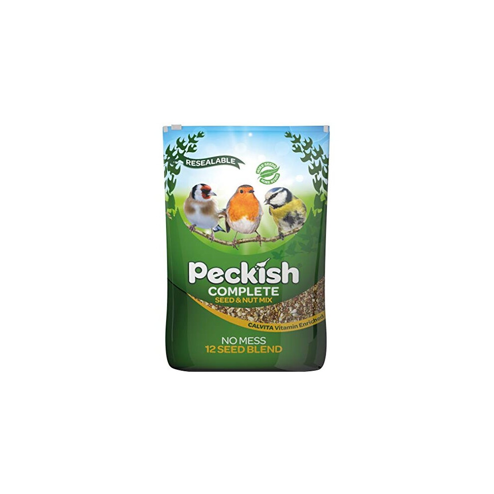 Peckish Complete Seed and Nut No Mess Wild Bird Food Mix, 12.75kg