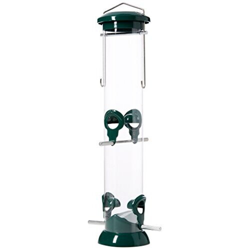 RSPB RSPB 68483097 Premium Hanging Seed Feeder, Easy Clean, Aluminium, 15 inch, supporting charity. Wild bird, for use in gardens & outdoors,Green