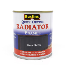Rustins Quick Drying Radiator Enamel Satin - Grey 500ml