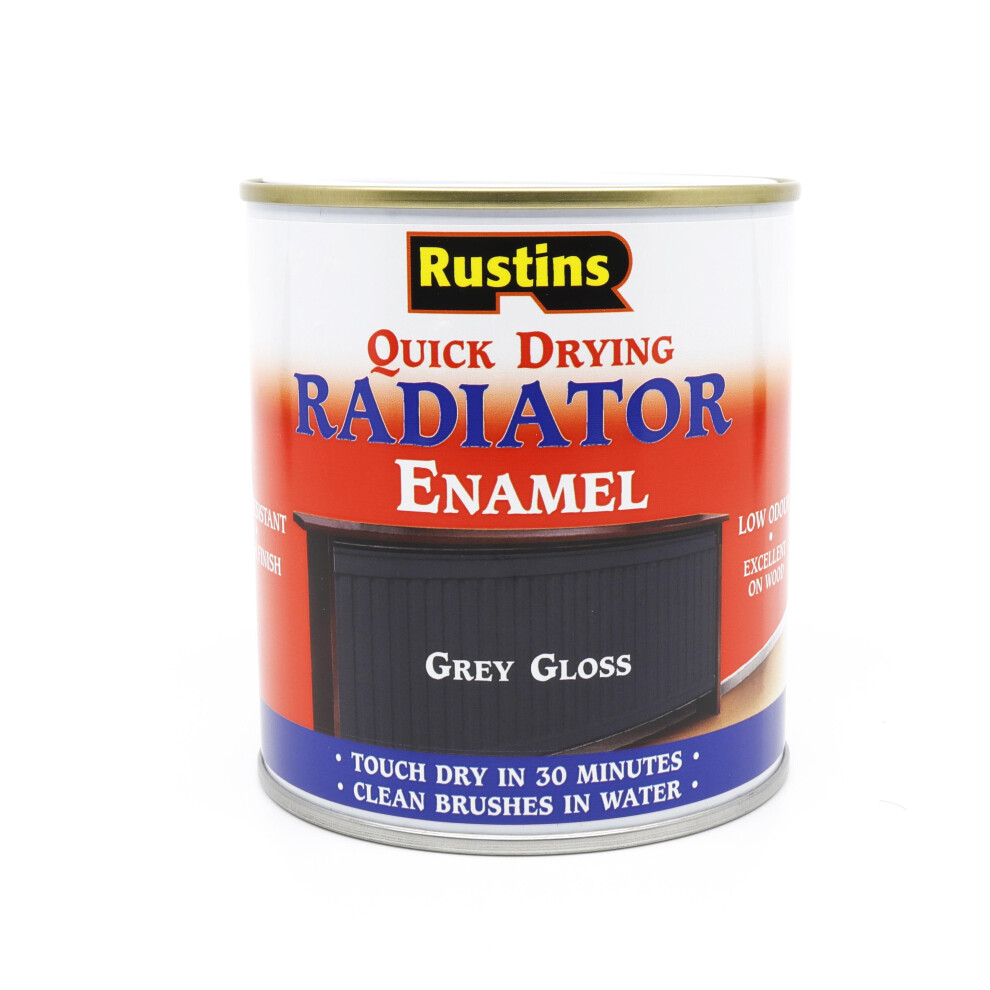 Rustins Quick Drying Radiator Enamel Gloss - Grey 250ml